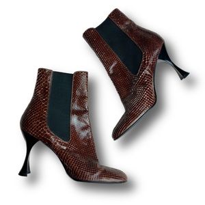 DOLCE & GABBANA Vtg- Snake Skin Ankle Boots - Women’s EU 38 - US 8